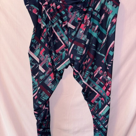 Woman Within Green and Pink Leggings Stretchy Full-Length - Picture 6 of 13